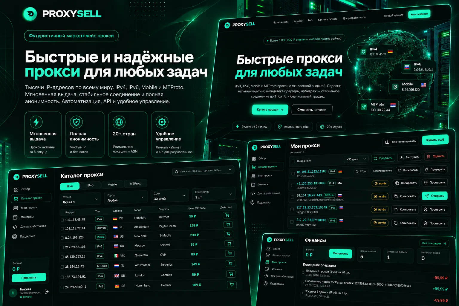 ProxySell — маркетплейс прокси с мгновенной выдачей